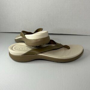 Crocs Capri V Womens Thong Flip Flops Sandals Size 8 Shoes Brown Comfort NWOT